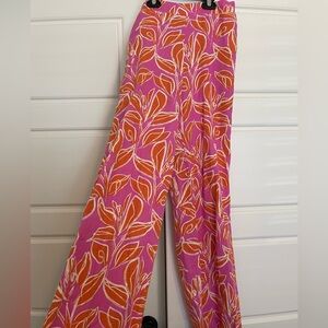 Sincerely Jules Pink & Orange Floral Wide-Leg Pants